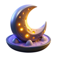 Crescent Moon Nightlight Illuminated Decor png