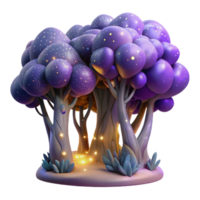 Enchanted Forest Magical Night, Glowing Trees png