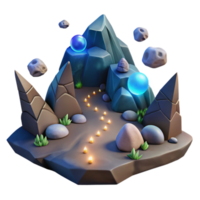 Enchanted Mountain Path 3D Render of Fantasy Landscape png