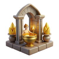Serene Shrine 3D Render of a Peaceful Ritual png