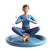 3D Render Person Meditating in Lotus Position png