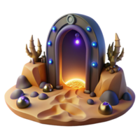 Mysterious Desert Portal 3D Render of Fantasy Archway png