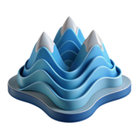 Abstract 3D Render Mountains and Waves png