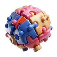 Colorful Puzzle Sphere Interlocking Pieces, Problem Solving, Creative Solutions png
