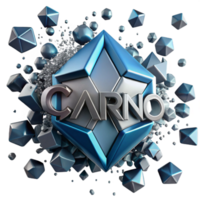 Abstract 3D Geometric Shapes Exploding Crystal Design png