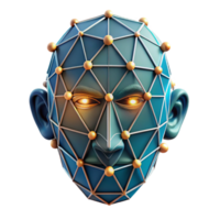 Digital Face Mesh AI, 3D Modeling, and Virtual Identity png