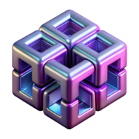 Interlocking Cube Abstract 3D Model png