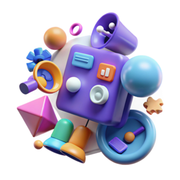 astratto 3d colorato forme e oggetti png