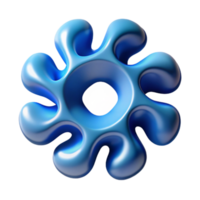 abstrato azul blob com central testemunho 3d render png