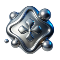 Abstract Metallic Orb with Directional Control Icon png