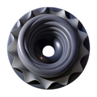 Abstract 3D Spiral Design Grey, Circular, Swirling Vortex png