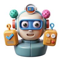 Friendly Robot Assistant Automation, Efficiency, 3D Model, Digital, Cute, Technology, Check Mark, Graphic, Character, Illustration png