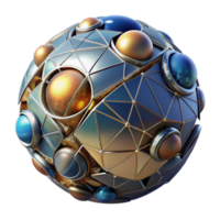 Abstract Metallic Sphere Geometric Design with Embedded Spheres png