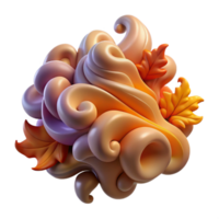 Autumn Swirls 3D Abstract Art with Fall Leaves png