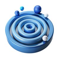 Abstract 3D Concentric Circles and Spheres Design png