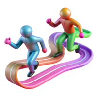 Abstract Colorful Runners on a Dynamic Track png