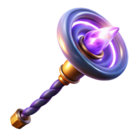 Glowing Orb Twisted Staff A Fantasy Game Asset png