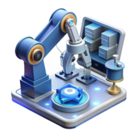 Automated Manufacturing Robotic Arm and Industrial Automation System png