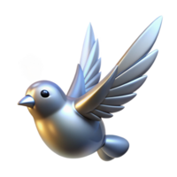 Metallic Bird in Flight with Sparkles png
