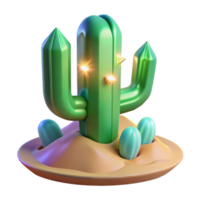 3D Render of Sparkling Desert Cactus png