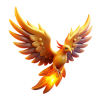 Majestic Firebird in Flight A Digital Render of a Mythical Creature png