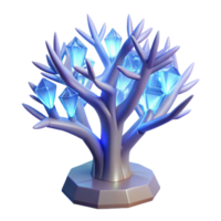 Illuminated Crystal Tree Fantasy Decor with Glowing Gems png