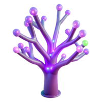 Illuminated Abstract Tree Sculpture with Glowing Orb Branches png