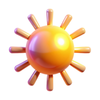 3D Render of a Stylized Sun Icon png