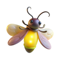 3D Render of a Cute Firefly with Glowing Abdomen png