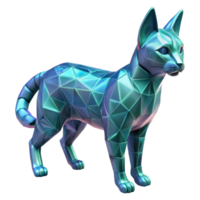 Low-Poly Metallic Cat 3D Model A Facetted Feline png