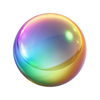 Abstract iridescent sphere, colorful orb, gradient glow, smooth surface, vibrant spectrum, digital art, 3D rendering, light reflection, glass texture png