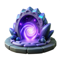 Glowing Spiral Portal in Stone Archway png