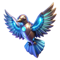 Cybernetic Avian A Futuristic Digital Render of a Mechanical Bird in Flight png