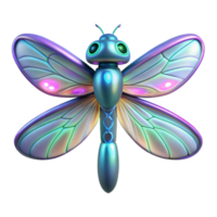 Iridescent Dragonfly Robot Digital Render of a Futuristic Insect png
