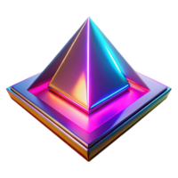 Iridescent Pyramid and Square Abstract Digital Render png