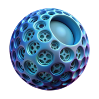 Abstract 3D Render of a Perforated Sphere with Gradient Colors png