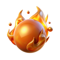 Abstract Sphere engulfed in Liquid Fire png