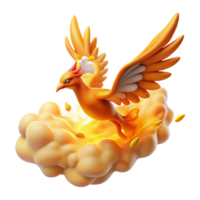 Fiery Bird Emerging from a Cloud of Flame png