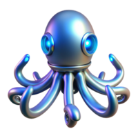 Futuristic Octopus Robot 3D Render of a Shiny, Bio-Mechanical Cephalopod png