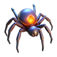 Glowing Robotic Spider 3D Render of Mechanical Arachnid png