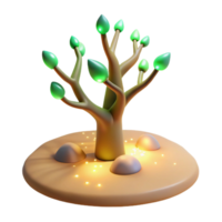 3D Render of a Glowing Fantasy Tree png