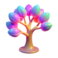 Vibrant Abstract Tree with Gradient Leaves png