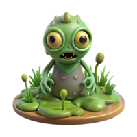 Cute Digital Render of a Playful Swamp Creature png