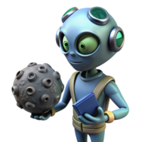 Alien Explorer Studies Celestial Body png