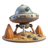 Stylized Spaceship Landing on Desert Planet png