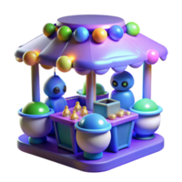 Whimsical 3D Render of a Colorful Fairytale Treat Stand png