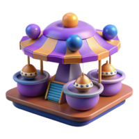 Whimsical 3D Render of a Colorful Carousel png