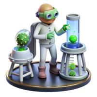 Scientist Studying Microscopic Organisms in a Laboratory png