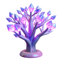 Glowing Crystal Tree A 3D Render of a Fantasy Plant png