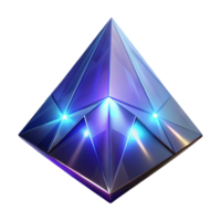 Luminous Crystal Pyramid 3D Render of a Sparkling Gem png